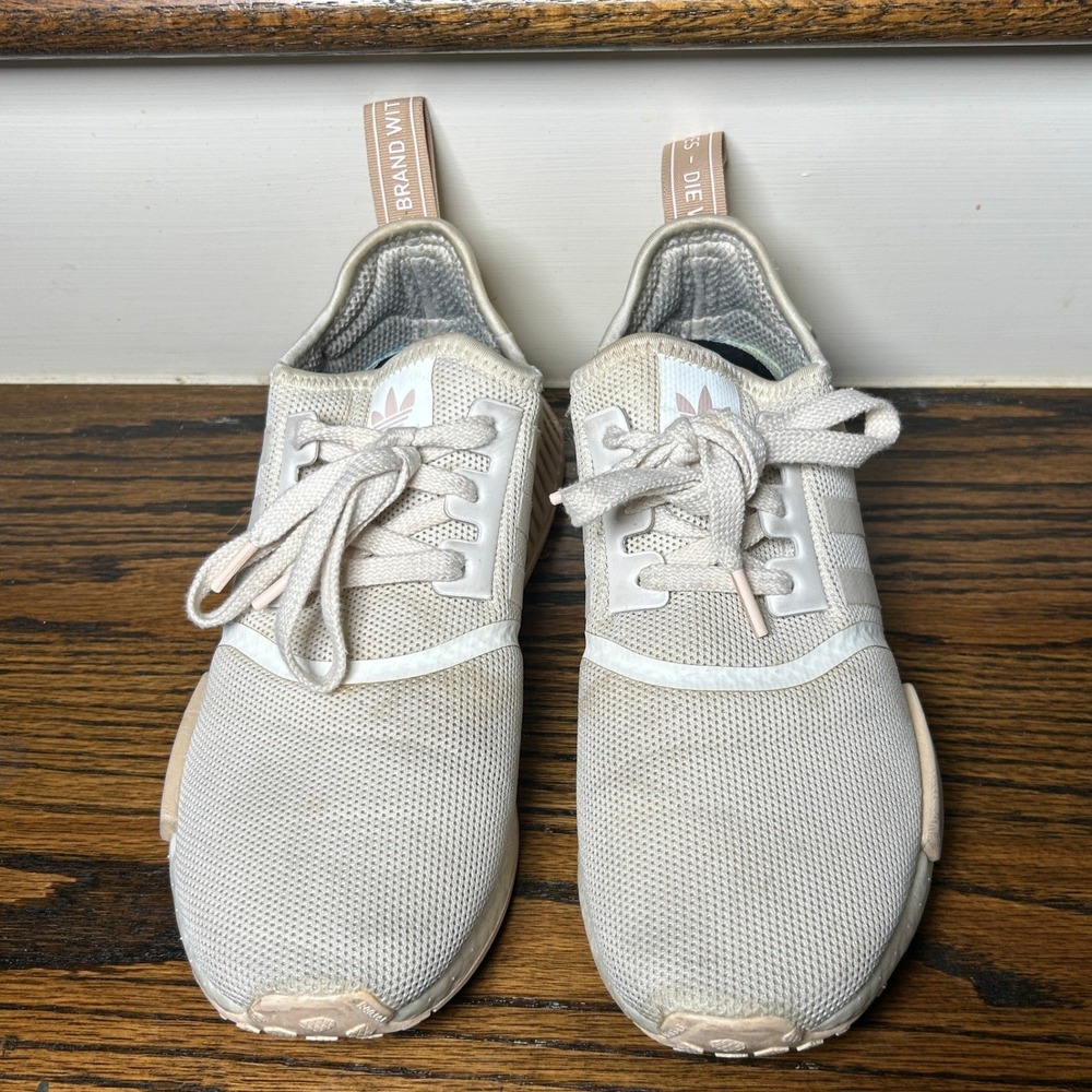 Adidas NMD_R1 Womens 7.5 Sneakers Cream Pale Pink Mesh Running Shoes B41987
